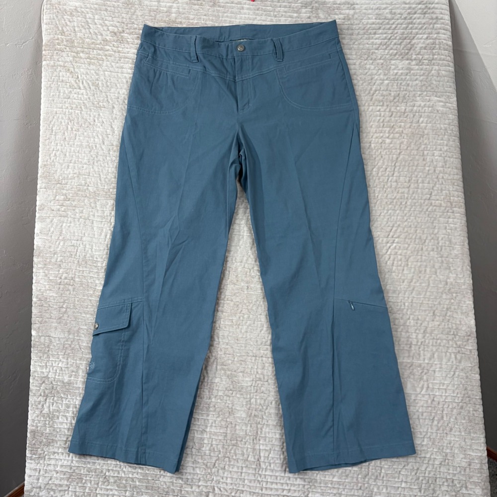 Athleta Dipper Cargo Pants Blue Gray Hiking Outdoor Wide Leg Womens 16 683761